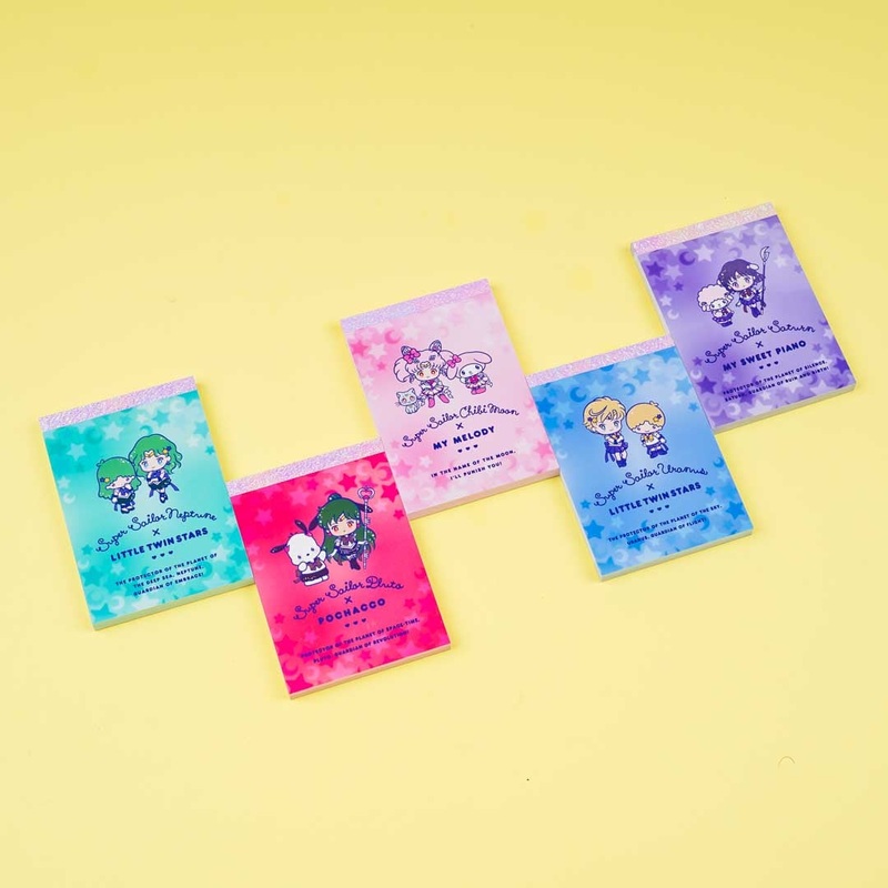 Sanrio Characters X Sailor Moon Chibi Memo Pad Set - Team A
