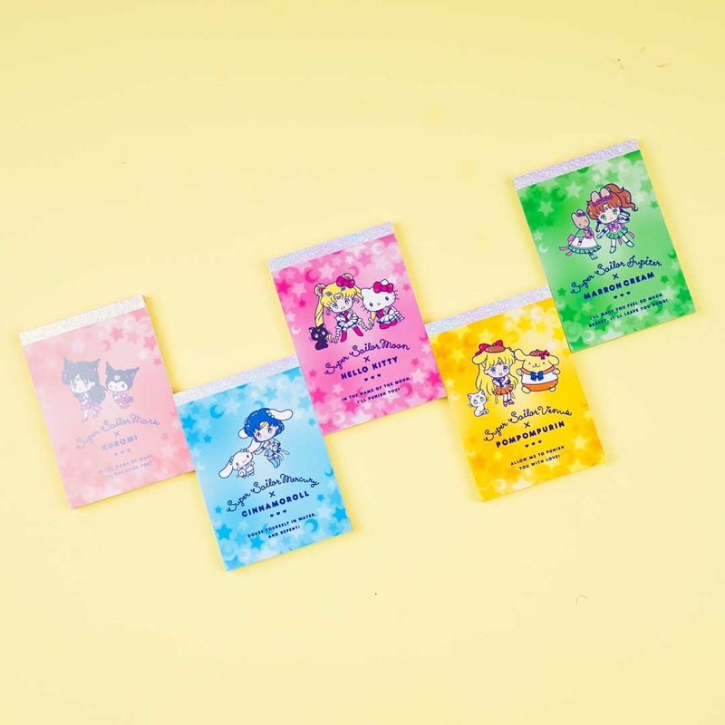 Sanrio Characters X Sailor Moon Chibi Memo Pad Set  - Team B