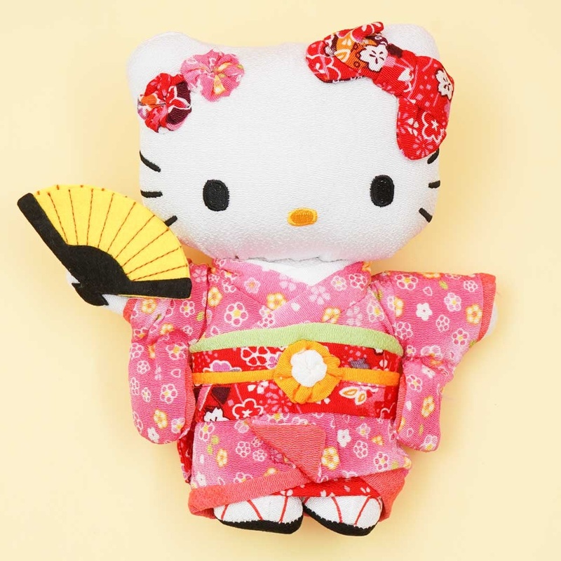 Hello Kitty Chirimen Japanese Doll Plushie - Medium