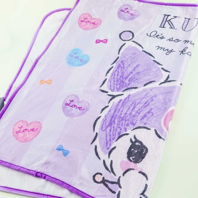 Kuromi Pastel Hearts Flannel Blanket