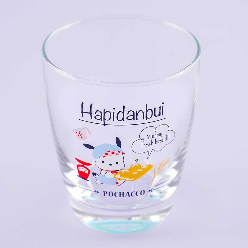 Sanrio Hapidanbui Drinking Glass - Chef Pochacco