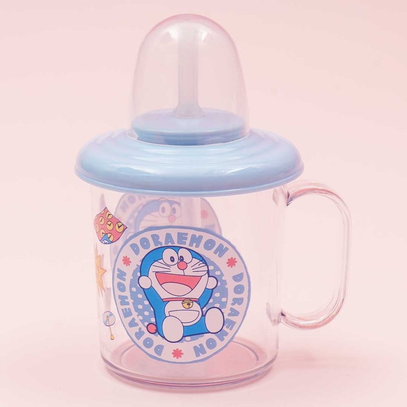 Doraemon Clear Drinking Cup With Lid & Straw