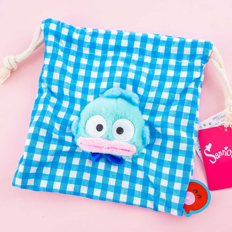 Hangyodon Checkered Drawstring Bag