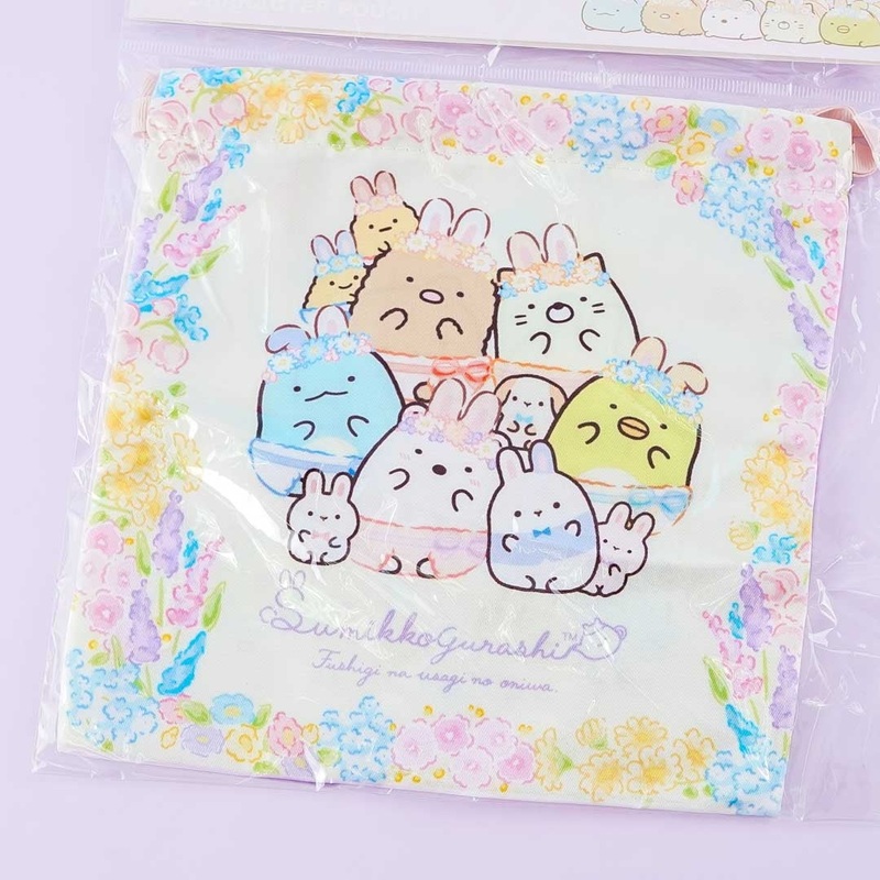 Sumikko Gurashi Springtime Bunnies Drawstring Pouch