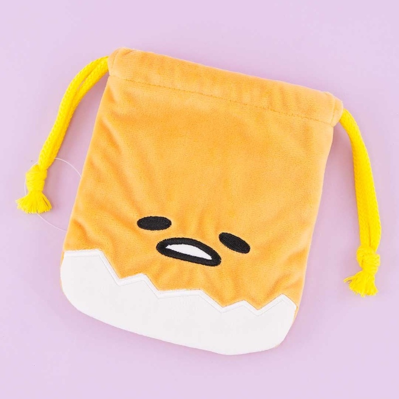 Gudetama Die-Cut Mini Drawstring Pouch