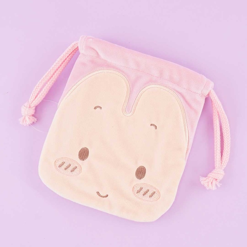 Marron Cream Die-Cut Mini Drawstring Pouch
