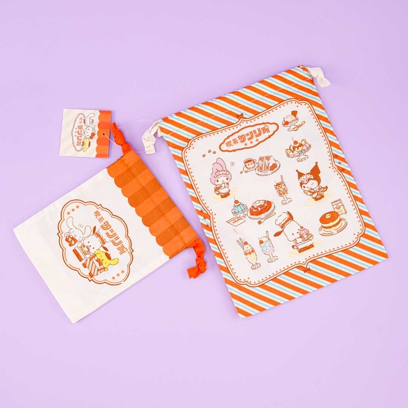 Sanrio Characters Cafe Drawstring Bag Set