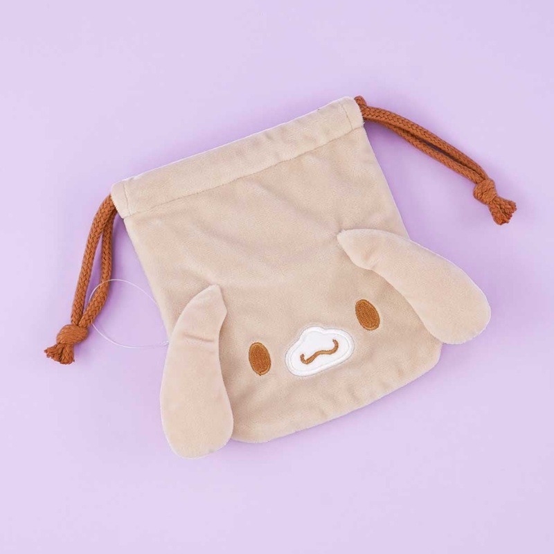 Cinnamoroll Die-Cut Drawstring Bag - Cappuccino