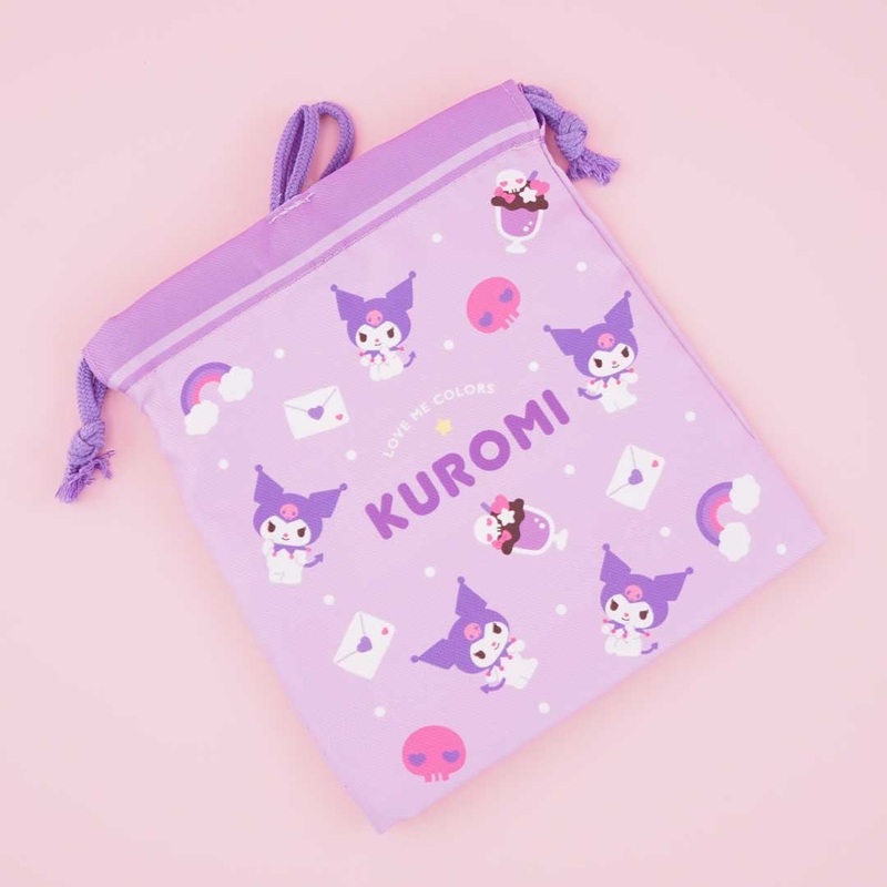 Kuromi Love Me Colors Drawstring Pouch
