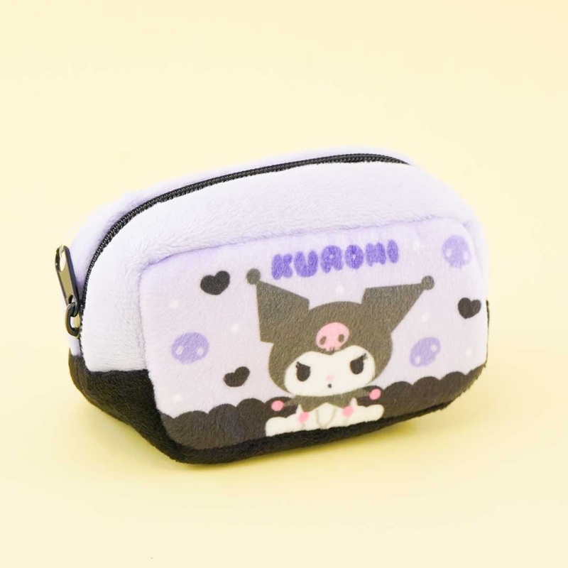 Kuromi Purple Hearts Fluffy Mini Pouch