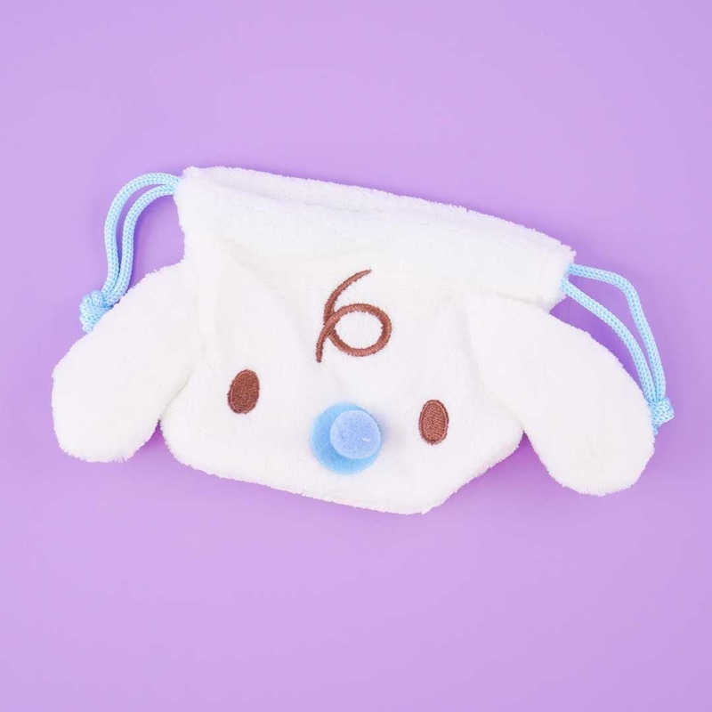 Cinnamoroll Fluffy Mini Drawstring Pouch - Milk