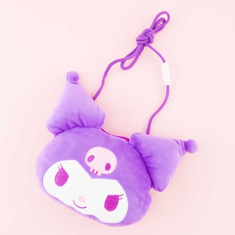 Kuromi Soft Face Pouch With Neck Strap