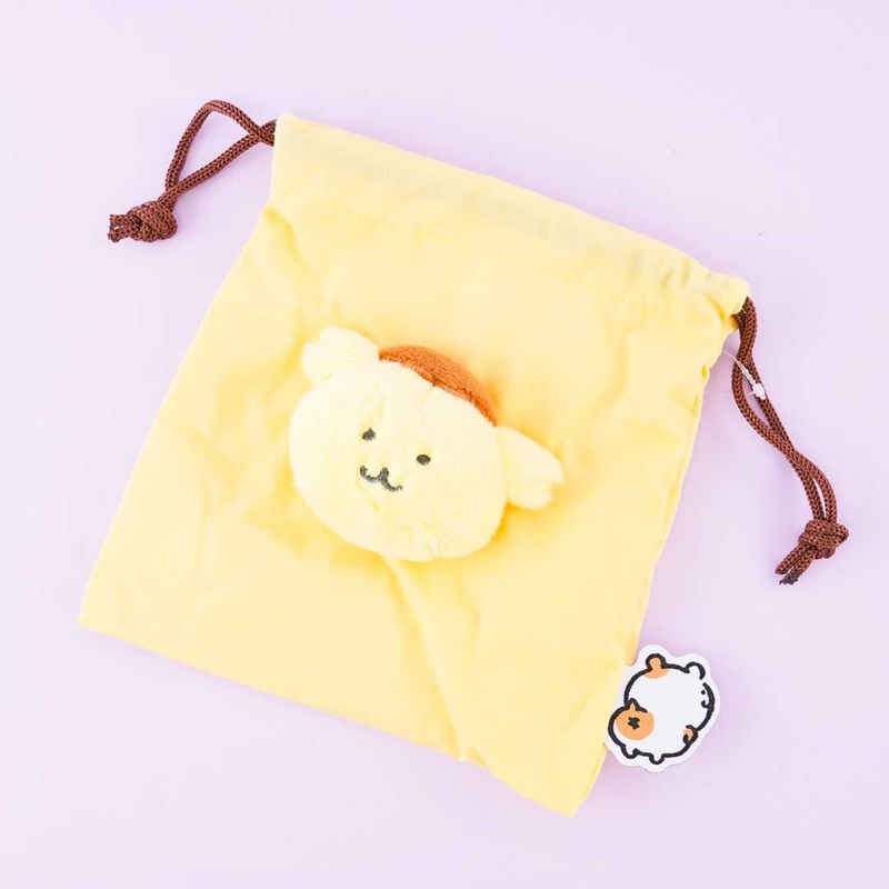 Pompompurin x Nagano Fluffy Face Drawstring Pouch