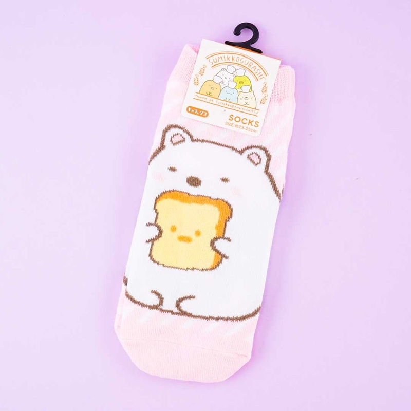 Sumikko Gurashi Striped Socks - Shirokuma & Shokupan