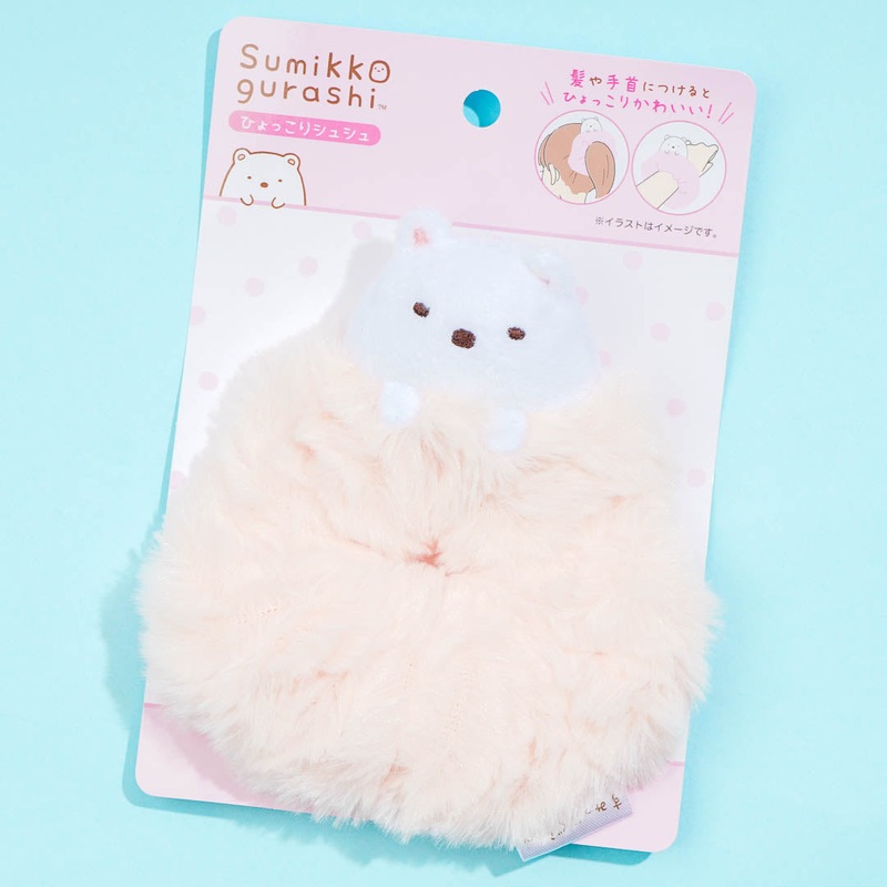 Sumikko Gurashi Furry Hair Scrunchie - Shirokuma
