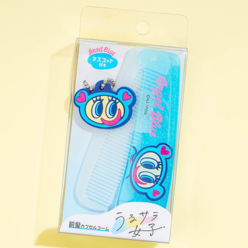 Angel Blue Glittery Folding Comb With Charm