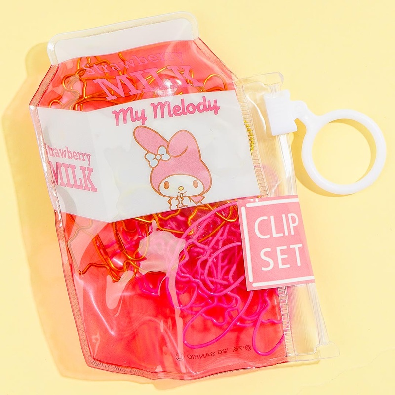My Melody Strawberry Milk Clip Set