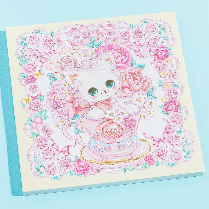 Amenomori Fumika Rose Garden Square Memo Pad
