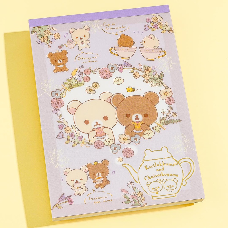 Korilakkuma & Chairoikoguma Flower Tea Time Memo Pad