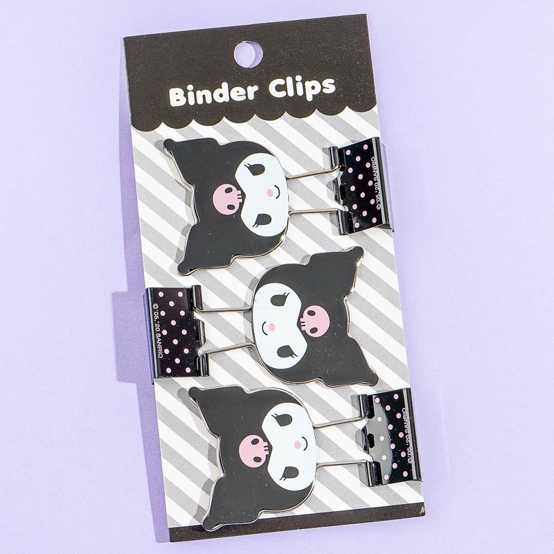 Kuromi Polka Dot Binder Clip Set - 3pcs