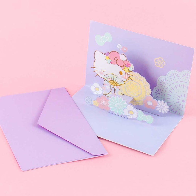 Hello Kitty In A Kimono Pop-Up Greeting Card