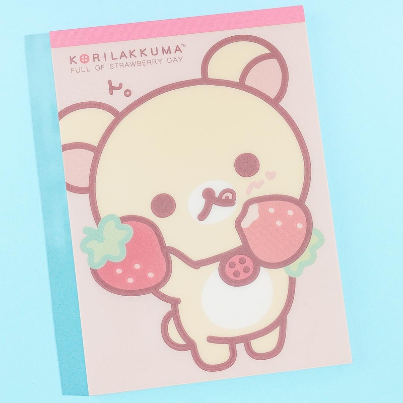 Korilakkuma Full of Strawberry Day Memo Pad - Eating