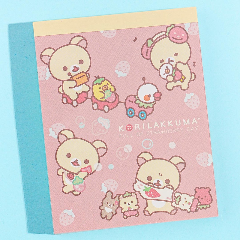 Korilakkuma Full of Strawberry Day Memo Pad - Happy Day