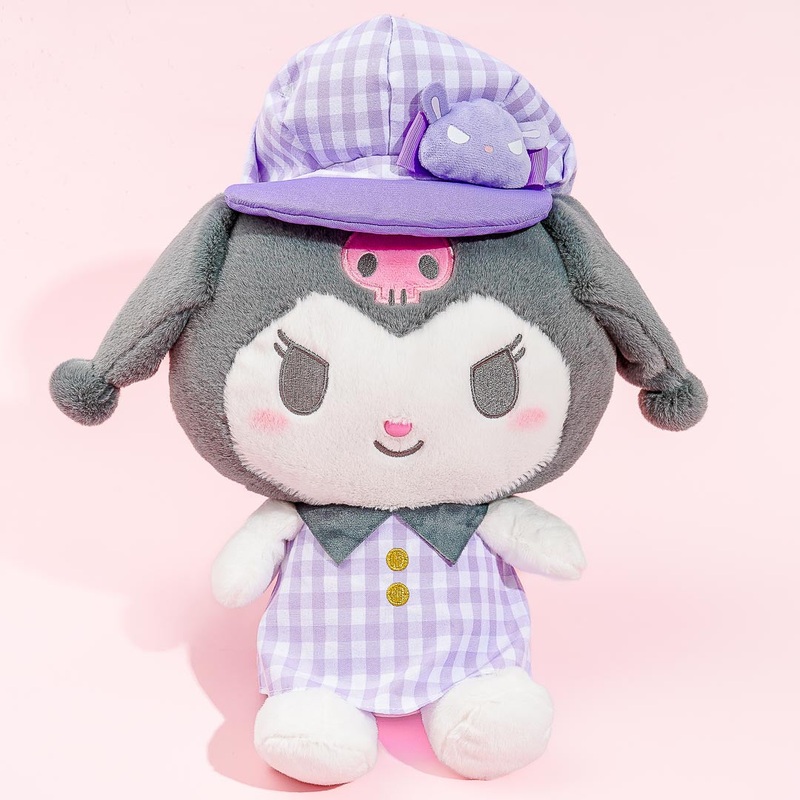 Kuromi Gingham Newsboy Cap Plushie - Big