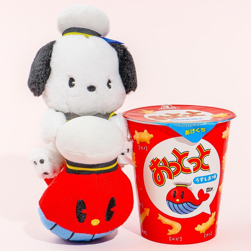 Ottotto x Sanrio Characters Plushie Charm & Crackers - Pochacco