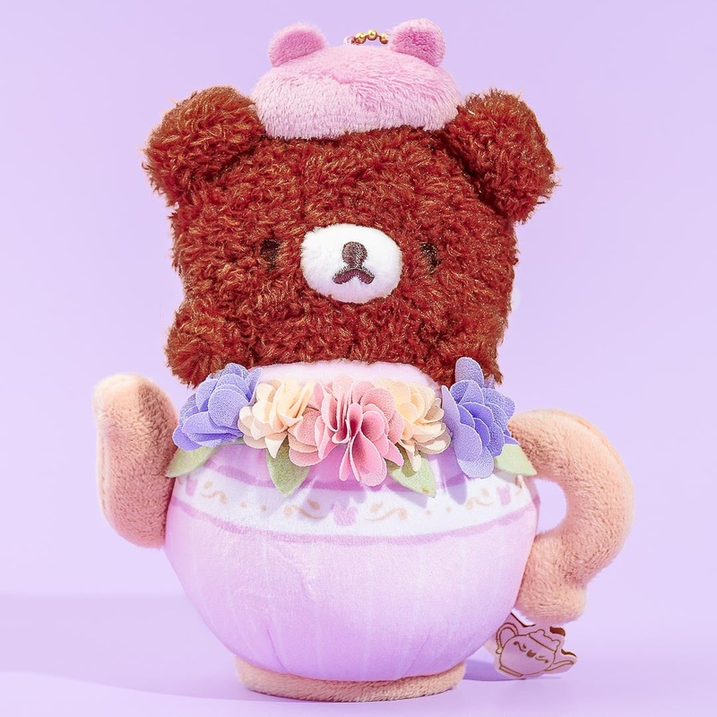 Rilakkuma Flower Tea Time Plushie - Chairoikoguma / Medium