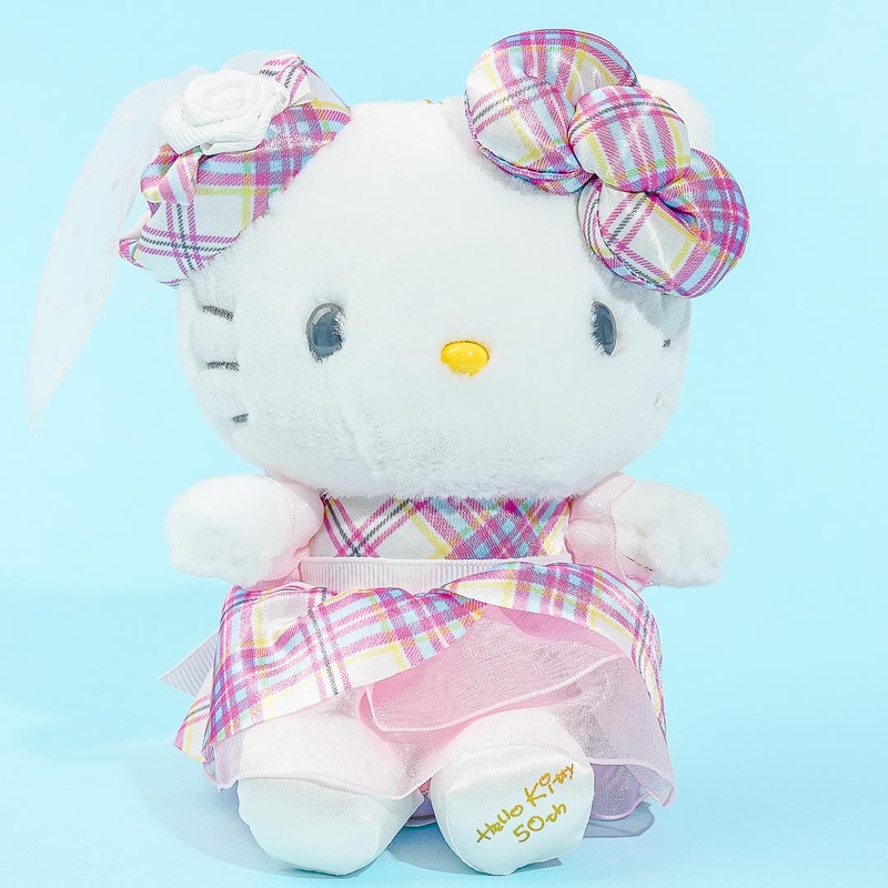 Hello Kitty 50th Anniversary Tartan Plushie - Medium