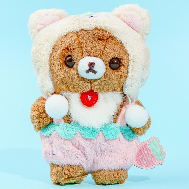 Korilakkuma Full of Strawberry Day Plushie - Chairoikoguma / Medium