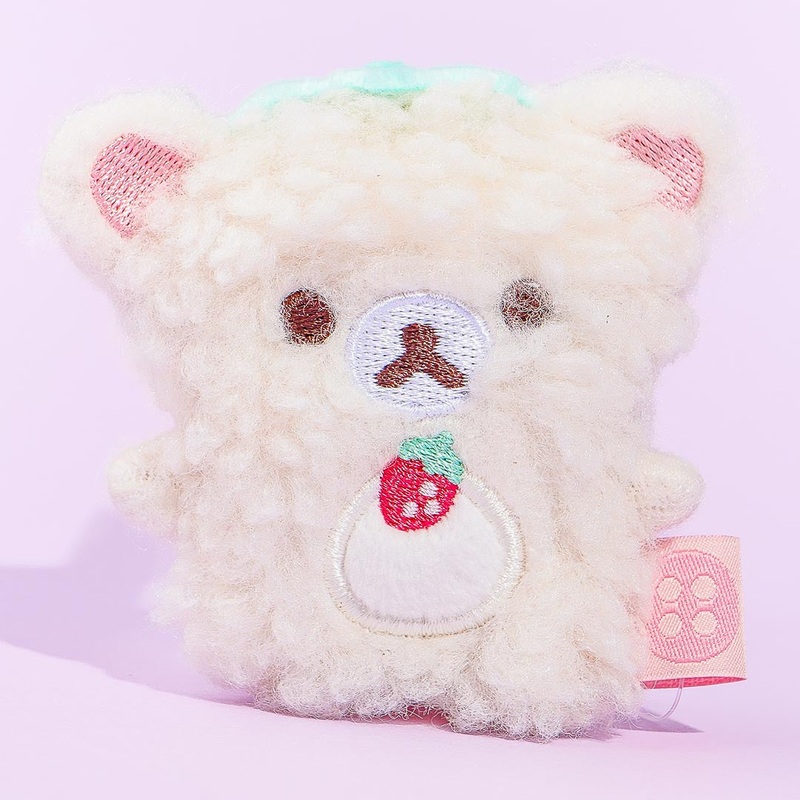 Korilakkuma Full of Strawberry Day Plushie - White Strawberry / Mini