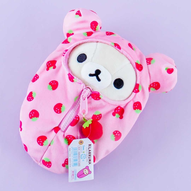 Korilakkuma Strawberry Sleeping Bag Plushie - Medium