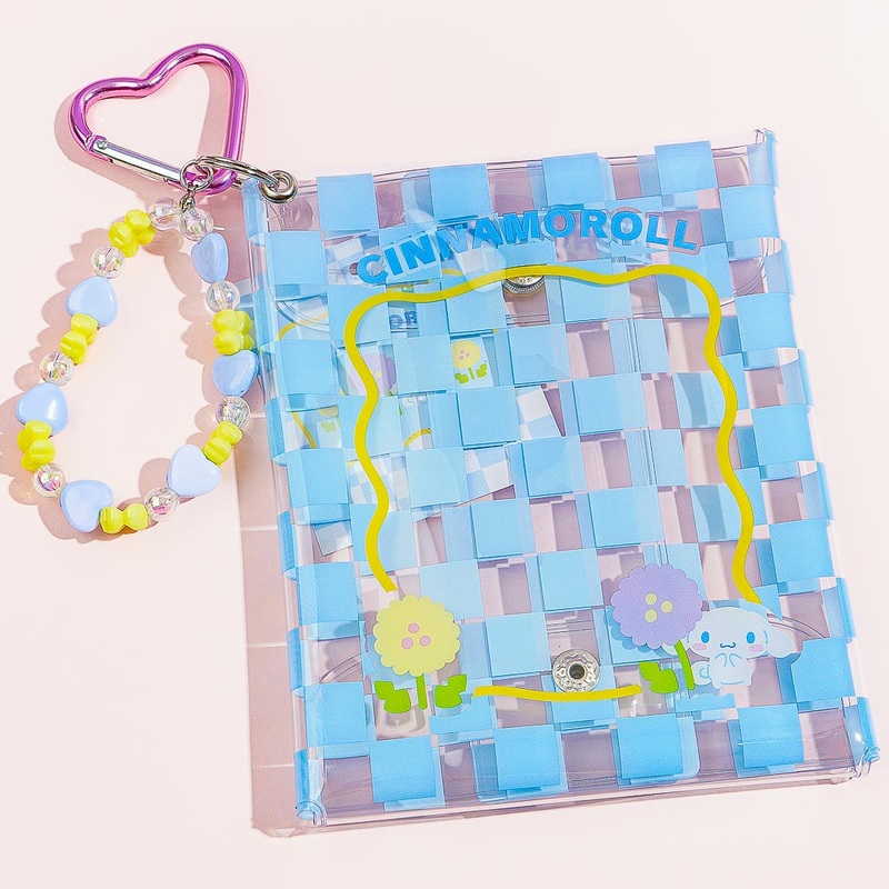 Cinnamoroll Checkered Clear Flat Pouch With Charm