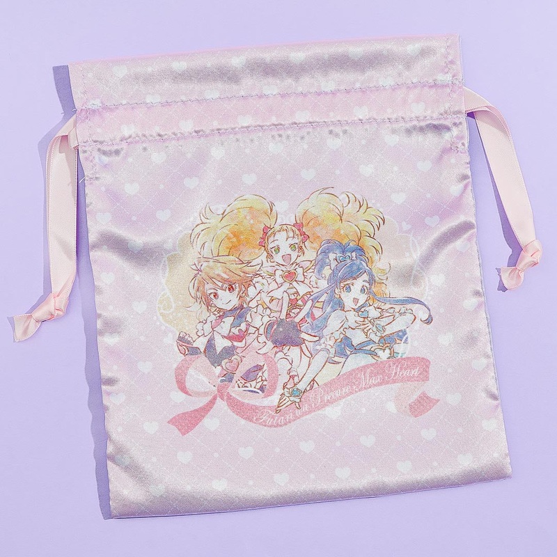 Futari wa Pretty Cure Max Heart Satin Drawstring Pouch