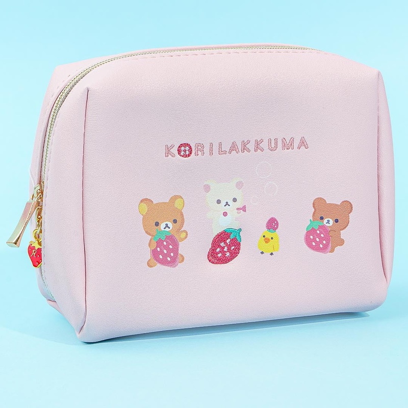 Korilakkuma Full of Strawberry Day Faux Leather Pouch