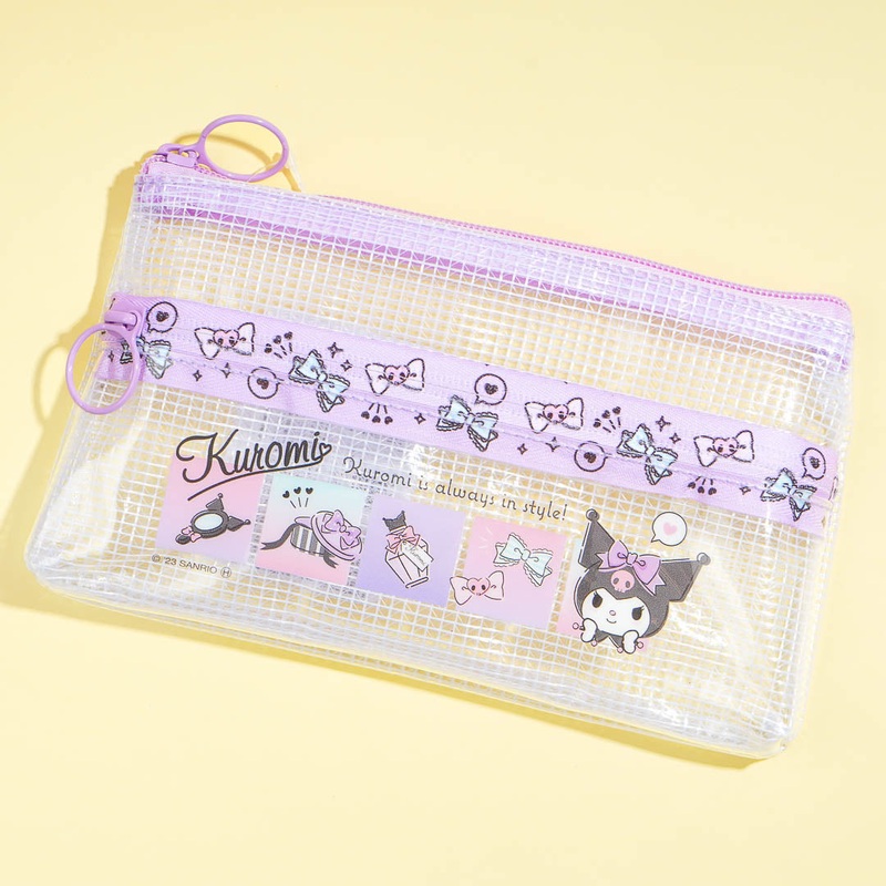Kuromi Bows Double Zipper Pouch