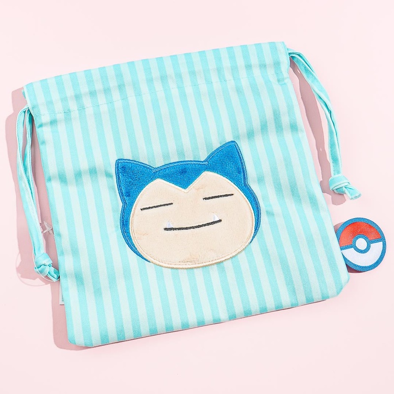 Pokemon Striped Drawstring Pouch - Snorlax