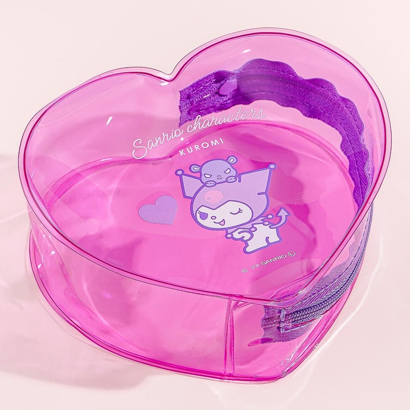 Sanrio Characters Heart-Shaped Pouch - Kuromi