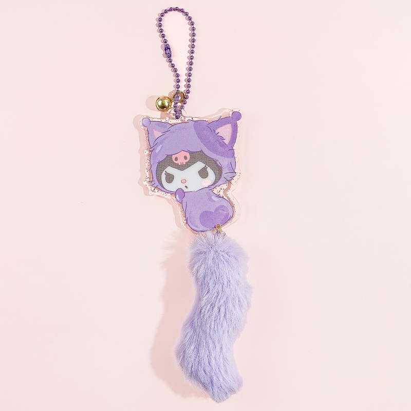 Kuromi Daisuki Neko Neko Long Tail Acrylic Charm