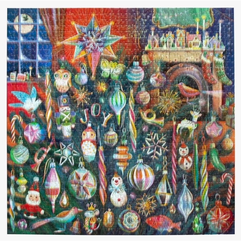 Holiday Ornaments 1000 Piece Square Jigsaw Puzzle