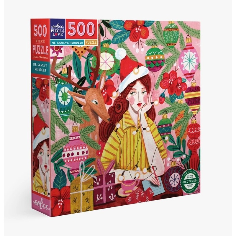 Ms. Santa's Reindeer 500 Piece Square Puzzle