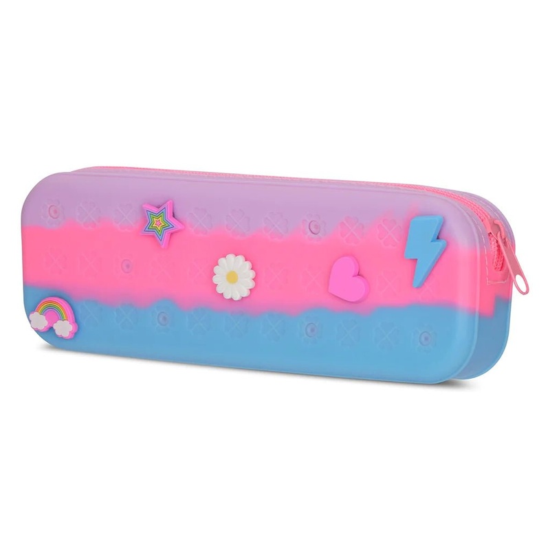 Pink Charmed Jelly Pencil Case