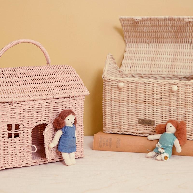 RATTAN CASA CLUTCH - ROSE - ROSE
