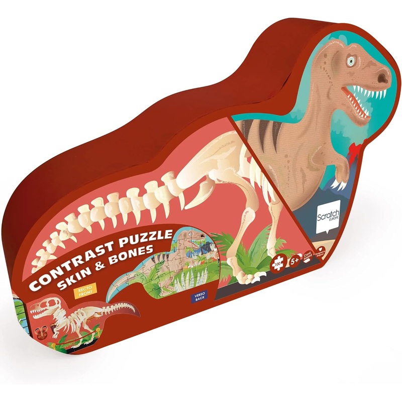 Scratch - 2 Sided Puzzle - Dino Skin & Bones
