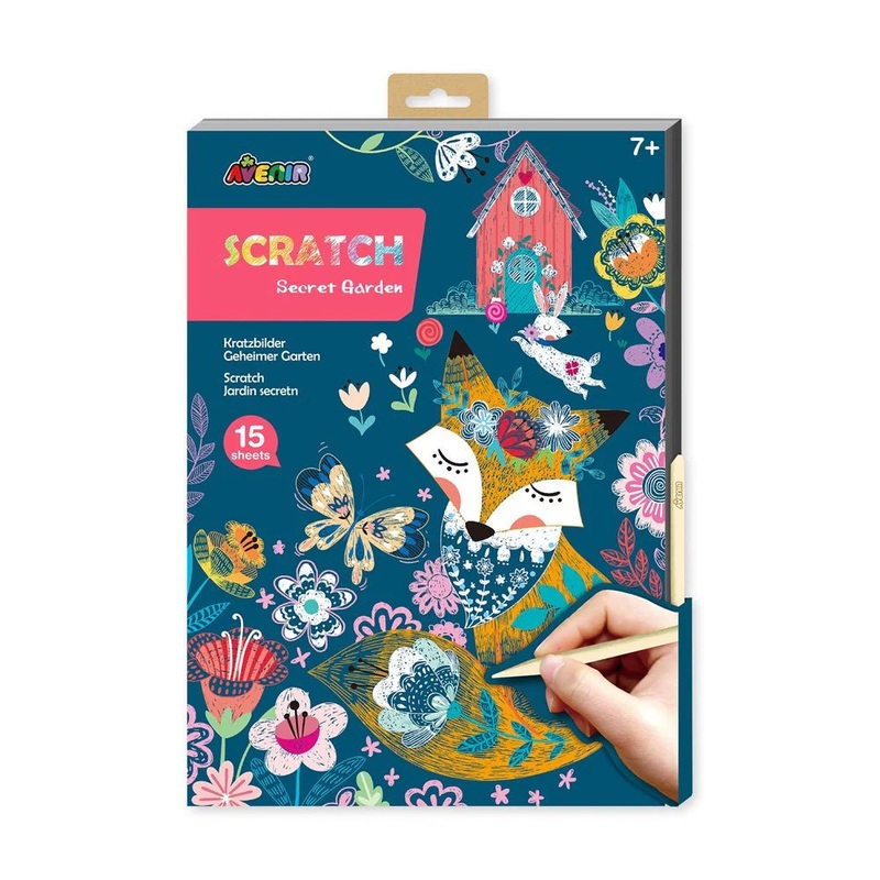 Avenir - Scratch Art Book - Large - Secret Garden
