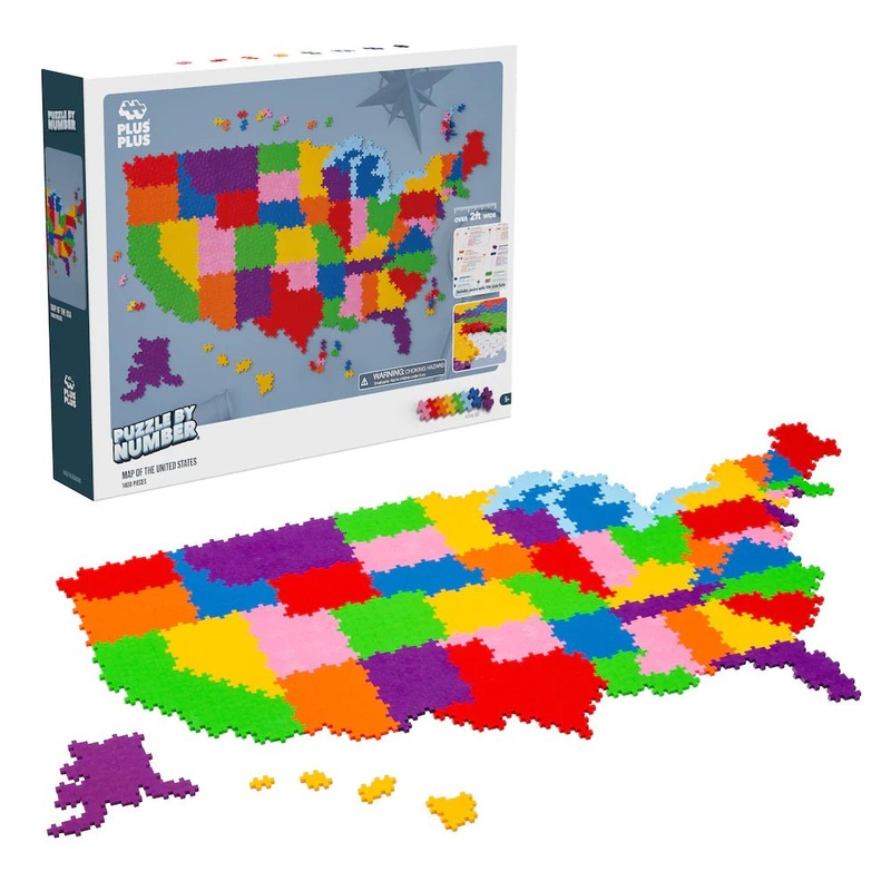 Puzzle by Number - 1400 Pieces - Map of the United States