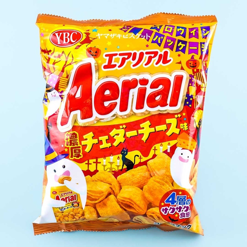 Aerial Halloween Corn Snacks -  Thick Cheddar Cheese
