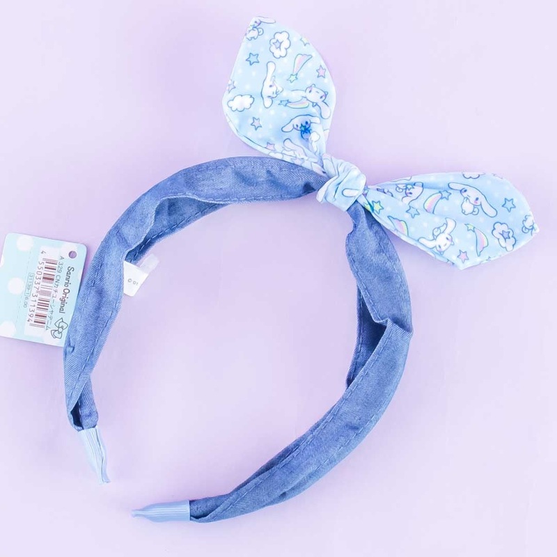 Cinnamoroll Denim Headband With Rainbow Ribbon